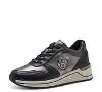 s.Oliver Zapatillas Planas para Mujer, con Cordones, Tiempo Libre, Black Pewter., 40 EU