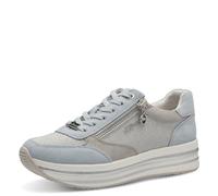 s.Oliver Zapatillas Planas para Mujer con Suela Gruesa con Cremallera, Blue Comb, 42 EU