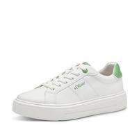 s.Oliver Zapatillas Planas para Mujer con Suela Gruesa Vegana, Color Blanco., 40 EU