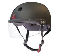 S-One Triple Eight Sweatsaver Black Rubber with Visor Casque Roller Derby - Large/Extra Large
