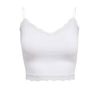 s Onlvicky Noos - Top de Encaje sin Costuras para Mujer Blanco Brillante Medium-Large
