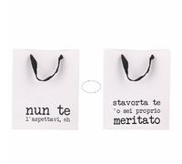 S.P.Q.eRe - Juego de 12 bolsas de regalo de papel doble cara con asas de tela, 22 x 10 x 26 cm