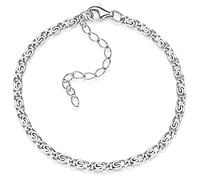S-Panzerkette Herren 925 Silber diamantiert - 3 mm Armband Damen SA-26 | Pulsera ajustable de plata de ley 925 maciza en 18-23 cm para mujeres y hombres de MATERIA by Matthias Wagner