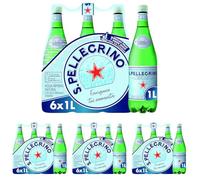 S.Pellegrino - Agua mineral natural con gas, 6 botellas, 1L (Paquete de 4)