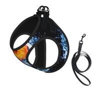S Pet - Arnés tipo chaleco para perro, tamaño pequeño, estampado de agua de fuego yin yang, ajustable para viajes al aire libre y caminar