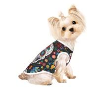 S Pet - Camiseta sin mangas transpirable - Camiseta ligera con estampado del Día de los Muertos para perros pequeños y medianos
