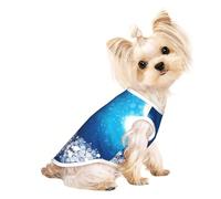 S Pet - Camiseta sin mangas transpirable - Camiseta sin mangas ligera con estampado de copo de nieve azul para perros pequeños y medianos