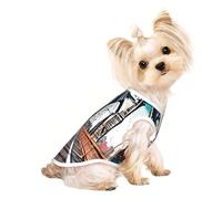 S Pet - Camiseta sin mangas transpirable - Chaleco elástico suave con estampado del puente de Brooklyn para perros y gatos, camiseta ligera sin mangas
