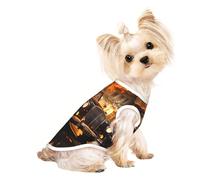S Pet - Camiseta sin mangas transpirable, fresca y suave para cachorros, linda ropa con estampado de taxi negro de Londres para perros y gatos