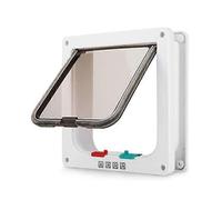 (S)Pet Door 4 Way Locking Small Medium Large Dog Cat Flap Magnetic White Frame