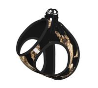 S Pet Leash Chaleco y arnés para perro, juego de correa con estampado de perro pastor alemán de tamaño pequeño con hebilla, compañero canino para viajes al aire libre