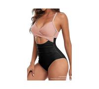 (S,Pink+Black)One piece swimsuit sexy hollow out women's swimsuit backless tight strap bikini