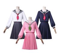 (S,Pink without wig)SILENT HILL f Shimizu Hinako Cosplay Costumes Japanese school uniform pleated skirt Sailor uniform for Womens _a