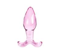 S Pleasures Crystal Plugs Crystal ARIES es un plug de vidrio rosa transparente diseñado para la estimulación anal