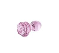 S Pleasures Crystal Plugs Crystal AURORA es un plug de vidrio rosa transparente diseñado para la estimulación anal