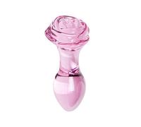 S Pleasures Crystal Plugs Crystal AURORA es un plug de vidrio rosa transparente diseñado para la estimulación anal