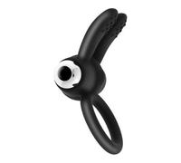 S Pleasures Duo Flap Ring - Vibrating Ring Black 147 g