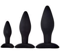 S Pleasures Silicone Anal Trainer - Plug Set Black 200 g