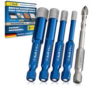 S&R 4 Brocas Diamante para Gres Porcelánico, Azulejos, Vidrio, Baldosas,