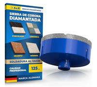 S&R Broca de Diamante para Porcelánico 125mm - Sierra de Corona Perforadora para Amladora m14 para Porcelanico Gres, Granito, Mármol
