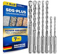 S&R Brocas Sds Plus Hórmigon Armado 2 Cortadores. Juego de 7 Brocas -MADE IN GERMANY. Calidad Industrial