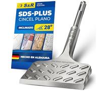 S&R Cincel SDS Plus Pala por Azulejos y Baldosas 180/165 x 75 mm ángulado 28° MADE IN GERMANY/Calidad Industrial para Martillo Perforador