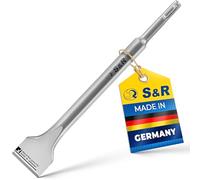 S&R Cincel SDS-Plus Plano para Hormigón 250x40mm. Calidad Industrial | Cincel redondo, larga vida útil gracias a procesos de endurecimiento especiales, geometría optimizada de cincel y cuchilla