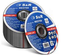 S&R Disco Corte Metal 125 x1 mm Radial de Corte Hierro Acero INOX. Juego 50 Discos 125 para Amoladora ángular. Made in EUROPA