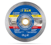 S&R Disco Corte Porcelanico 115 Disco Diamante 115mm Azuleos Cerámica Baldosas Granito y Mármol. Disco Porcelanico 115 Radial diamantado para Amoladora 115 y 125 Bosch Ruby Makita Dewalt