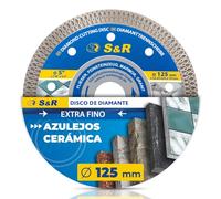 S&R Disco Corte Porcelanico 125 Disco Diamante 125mm Azuleos Cerámica Baldosas Granito y Mármol. Disco Porcelanico 125 Radial diamantado para Amoladora 125