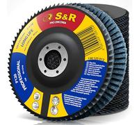 S&R Discos de Láminas 125mm Grano 120. Discos de Lija Metal, Acero Inox, Madera Abrasivos para Amoladora