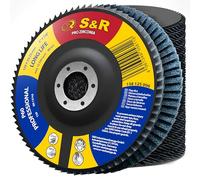S&R Discos de Láminas 125mm Grano 60. Discos de Lija Metal, Acero Inox, Madera Abrasivos para Amoladora