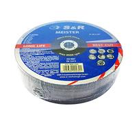 S&R Discos radial 230 mm corte Metal Hierro Acero INOX. Juego 25 discos Accessorio amoladora ángular. Made in EU