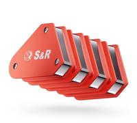 S&R Escuadra Magnética para Soldar - Juego 4 Imanes angulares para Soldar 45° / 90° / 135° (58 mm). Mini Iman Soldadura Profesional