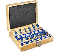 S&R Fresas para Madera blanda, vastago 8mm Juego de 12 Brocas para Esquinas y Ranuras en acero profesional