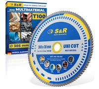 S&R Hoja de Sierra Circular 305 mm Multimaterial para Madera, Plástico, Aluminio, Contrachapa. Hoja Sierra de mesa