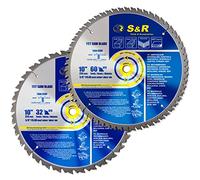 S&R Hoja de sierra circular de alto rendimiento para madera, 2 piezas, 255 x 1,8/2,6 x 15,88 mm, 32T y 60T, dentado ATB, TCT de carburo duro, para todos los tipos de madera y productos de madera