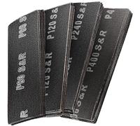 S&R Juego de hojas de lija para lijadora de paneles de yeso, 40 granos (10 x P80, P120, P220, P400 cada uno) 280 x 93 mm, malla de lijado para paneles de yeso, madera, metal, pintura de masilla