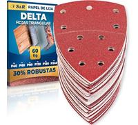 S&R Juego Hojas Papel de Lija Lijadora de Ratón. Almohadillas de lija triangular. Recambio Lijadora Detailles Mouse Delta. Papel Multilijadoras-60pcs