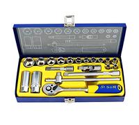 S&R Juego Llaves de Vaso y carraca Trinquete 3/8" Set llaves con tuercas Profesionales