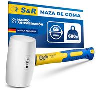 S&R Martillo Mazo de Goma Blanco 680 Gr / 65 mm. Maceta Profesional anti-vibraciones y anti-manchas.