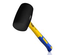 S&R Martillo Mazo de Goma Negro 910 g Caucho Natural - Mango antideslizante y amortiguador ⌀=75 mm Martillo para Camping