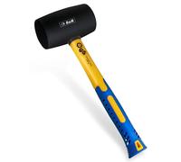 S&R Maza de Goma Negro 450 g caucho natural con Mango de fibra de vidrio antideslizante ⌀=55 mm - Martillo para ladrillos clinker baldosas camping