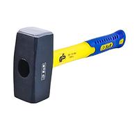 S&R Maza Maceta Albañil de Demolición de 1 kg en Acero Forjado C50. Martillo con mango de fibra de vidrio con recubrimiento de PVC anti vibración