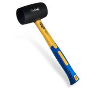 S&R Mazo de Goma Negro 560 g caucho natural con Mango de fibra de vidrio antideslizante y amortiguador ⌀=60 mm - Martillo para ladrillos clinker baldosas camping