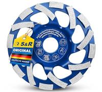 S&R Muela Diamante 125mm. Disco Desbaste 125 diamantado de Lijar Hormigón Ladrillo Albañilería Granito Piedra Yeso Enlucido Calidad Industrial