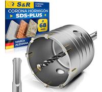 S&R Sierra Corona Perforadora 68mm Hormigón | Broocas diamante 68mm - sds plus- perforadora seco Ø 68mm + Brocas y Adaptador