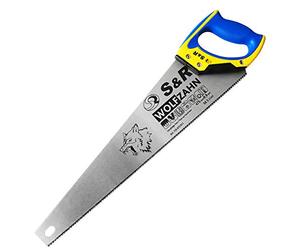 S&R Sierra de Mano para Madera Corte Fino, longitud 475 mm, 11 dientes/pulgada, bi-material, hoja de sierra 0,9 mm