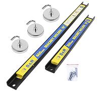 S&R Tiras Magnéticas para Herramientas 2 Barras (30 y 46 cm) + 3 Ganchos magnéticos - Herramientas Taller mecanico Bricolaje