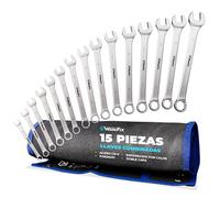 S&R WerkFix - Juego de Llaves Combinadas - 6-21 mm - 15 Piezas + Bolsa - Acero al Cromo-Vanadio - Sin Carraca